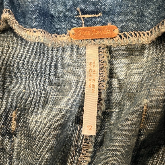 NWT Free People Paperbag Baggy Barrel Leg Linen Blend Cropped Jeans Womens 12 - Picture 5 of 12